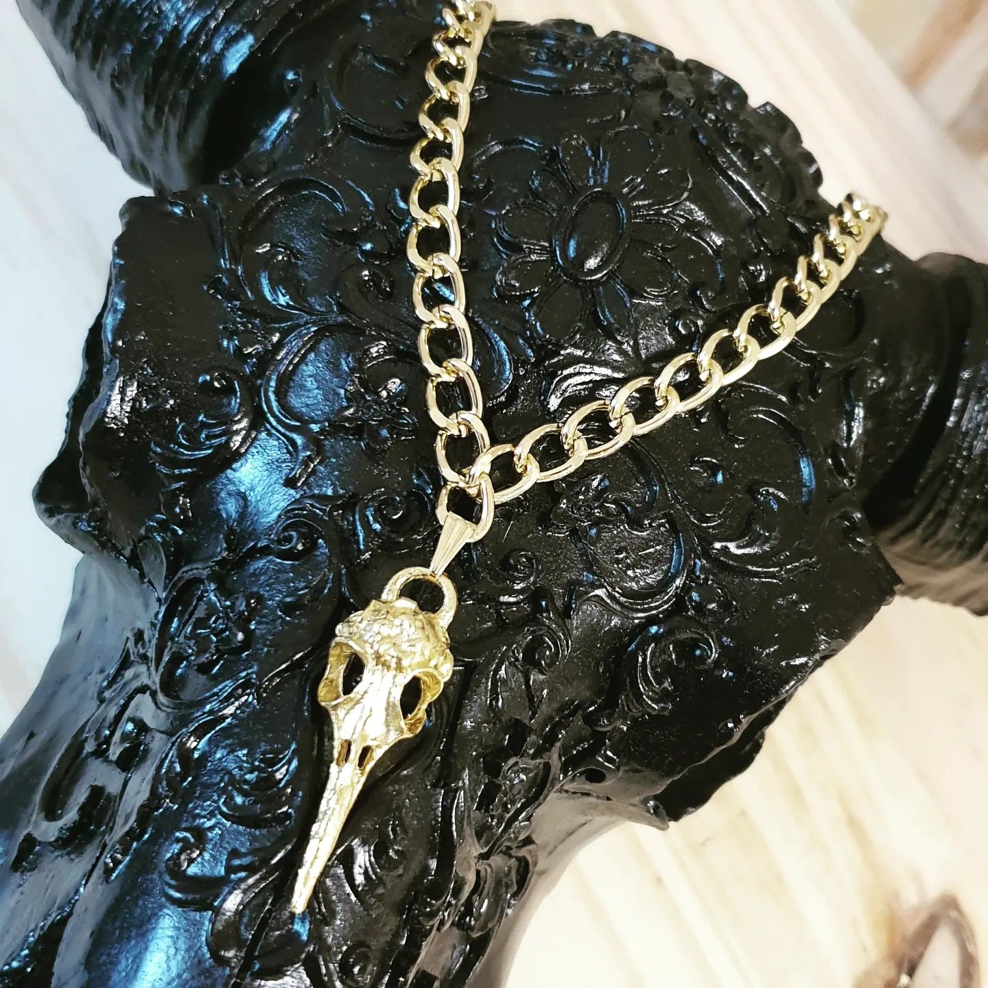 Collier skull- crow