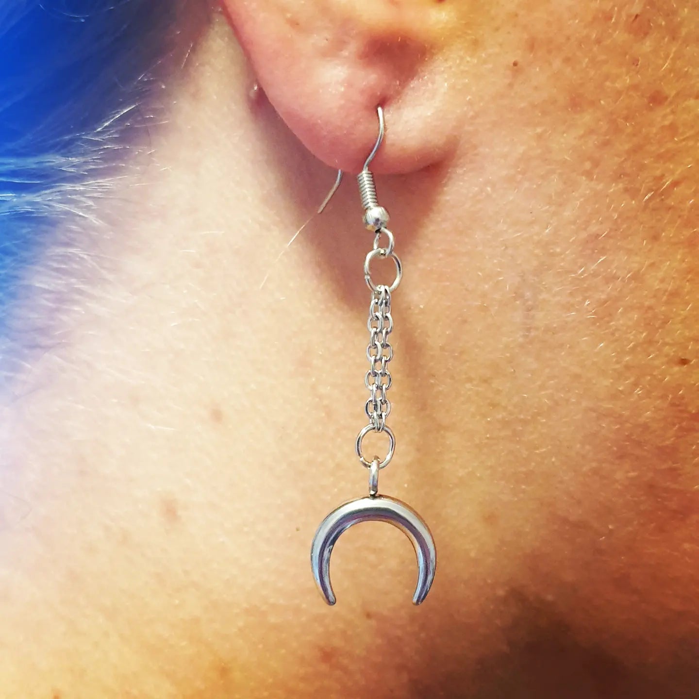 Boucle d'oreille lune & pointe